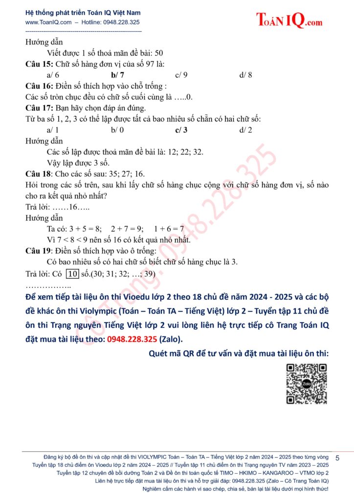 Đề ôn thi Đấu trường Vioedu lớp 2 năm 2024 - 2025 có đáp án