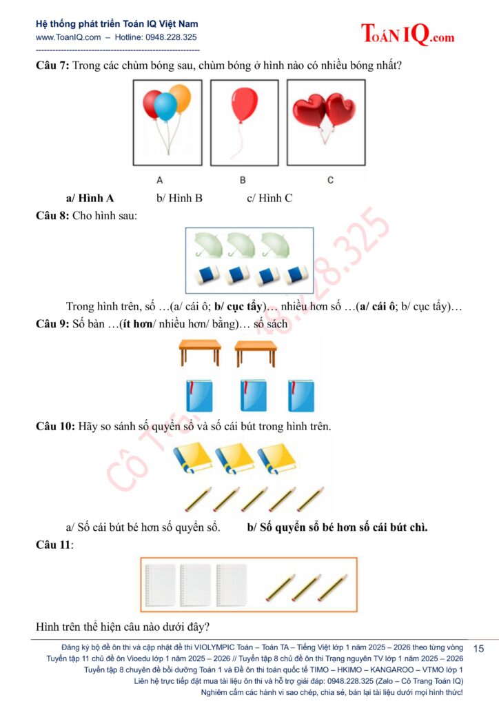 Đấu trường Vioedu lớp 1 cấp Tỉnh năm 2025 - 2026