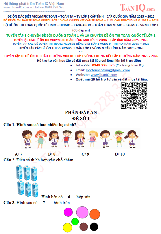 Đấu trường vioedu lớp 1 cấp trường năm 2025 - 2026
