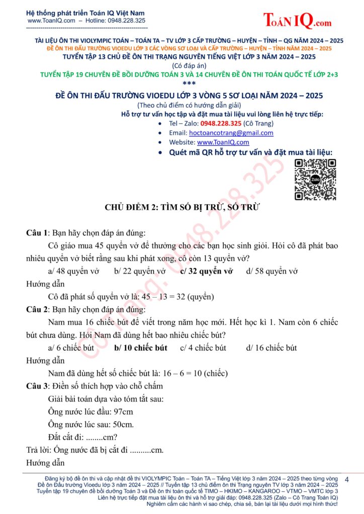 Đấu trường Vioedu lớp 3 Vòng 5 sơ loại năm 2024 - 2025