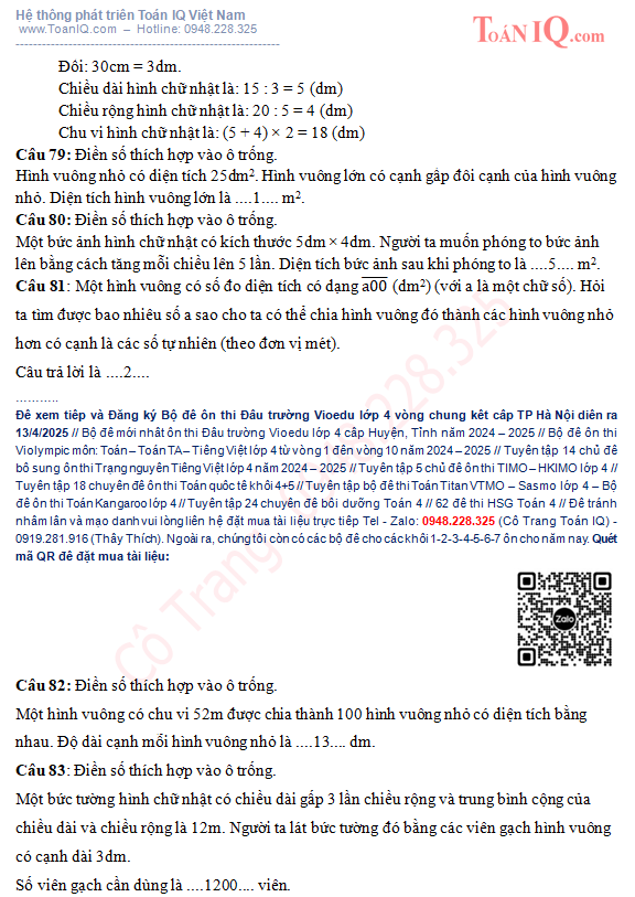 Đề ôn thi Đấu trường Vioedu lớp 4 Vòng chung kết cấp Thành phố Hà Nội năm 2024 - 2025