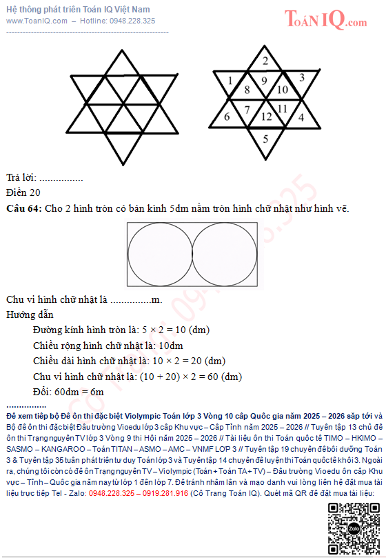 Violympic Toán Tiếng Việt lớp 3 Vòng 10 cấp quốc gia năm 2025 - 2026